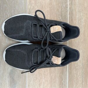 adidas Black and Tan Sneakers with Cushioned Sole and Modern Design